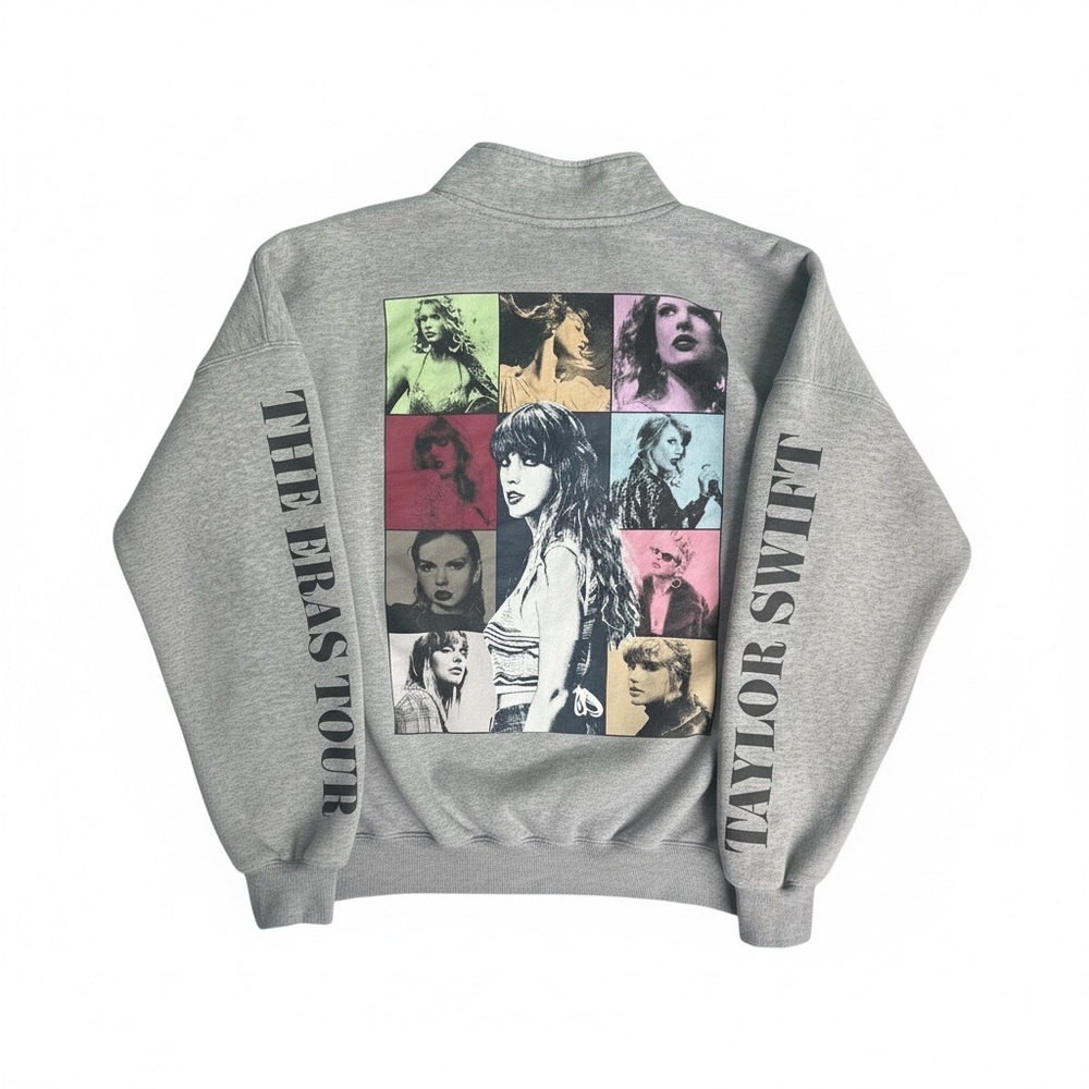 Taylor Swift The Eras Tour Official Merch Quarter Zip Sweatshirt Gray Unisex M - Picture 7 of 7